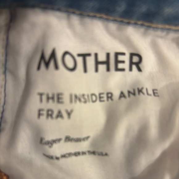 MOTHER Insider Ankle Fray, Eager Beaver Size 28 - Picture 4 of 8